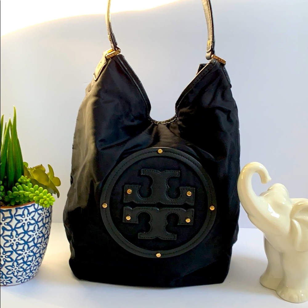 COPY - Tory Burch black canvas hobo bag used